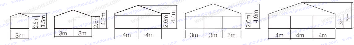 6-12m Small Party tent Barraca pequena para festas de 6 a 12 m