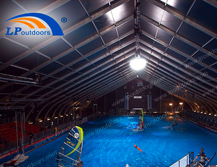 LP ao ar livre, tenda de piscina - proteção elegante com luz natural e fluxo de ar