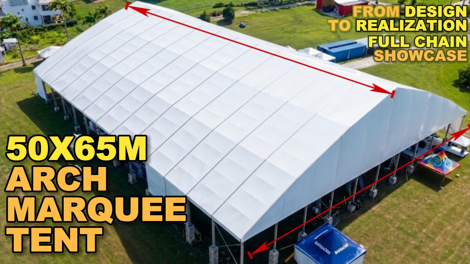 Enorme Tenda para Eventos de Classe Mundial com Arco de 50x65m | Vitrine de Projeto de Estrutura LP