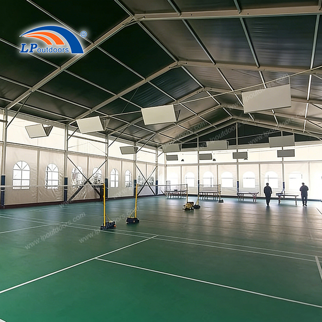 Cobertura de quadra de badminton com estrutura de alumínio e solução para estádio