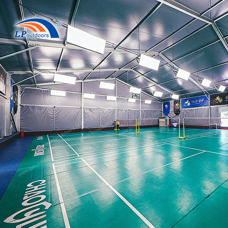 Cobertura de quadra de badminton com estrutura de alumínio e solução para estádio