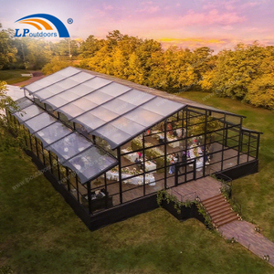 Tenda elegante para eventos e casamentos no átrio preto em PVC 2025