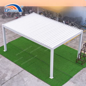 Pergola de alumínio inteligente personalizada para pavilhão, guarda-sol à prova d'água, pérgula de jardim de metal