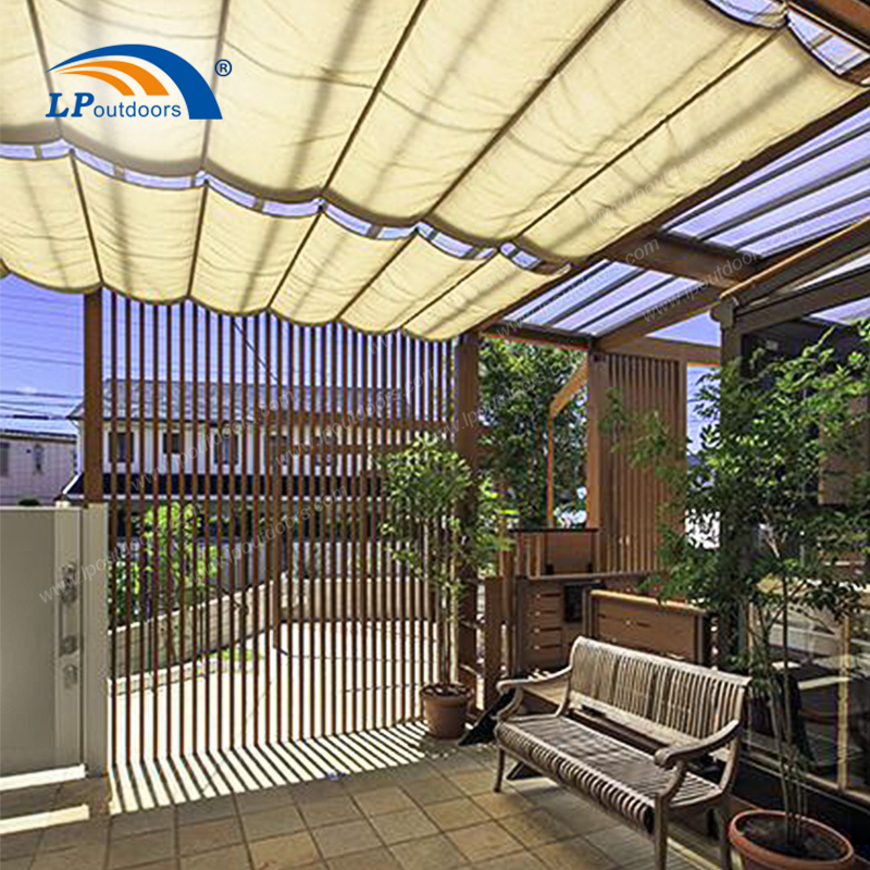 HDPE pérgola retrátil como abrigo do seu jardim