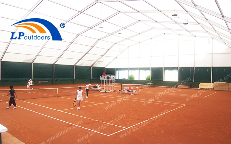 Barraca esportiva polígono com armação de alumínio de alta qualidade para quadra de tênis temporária ao ar livre