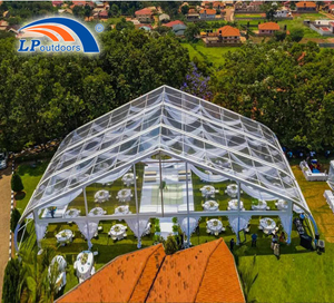 Tenda de casamento transparente de luxo ao ar livre para aluguel e venda em Uganda
