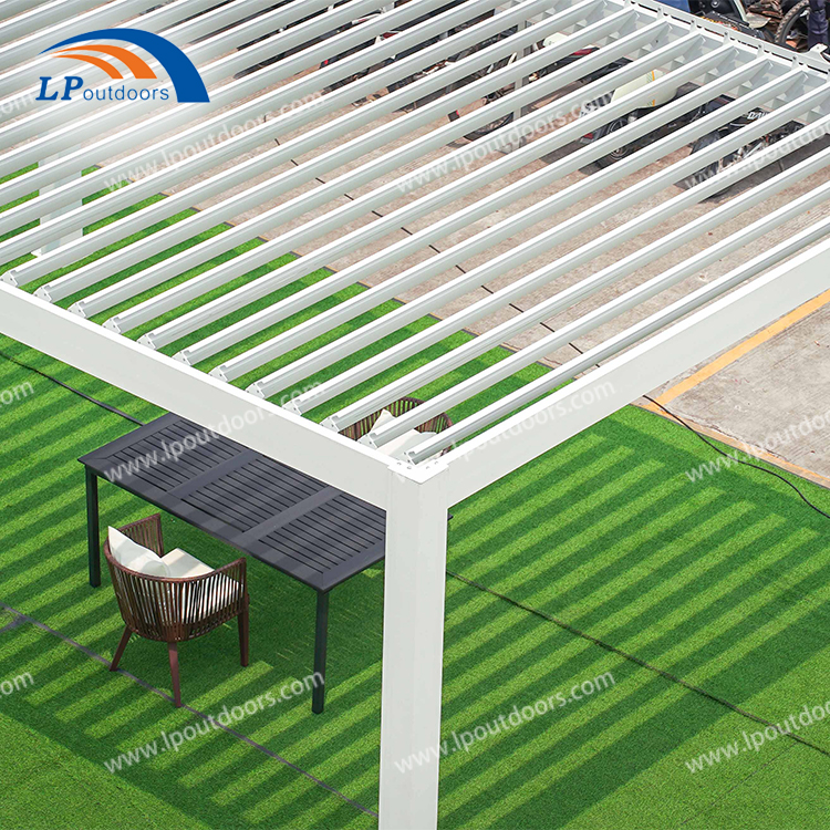 Pergola bioclimática de alumínio independente, telhado persiana inteligente, à prova d'água, motorizado, gazebo para vida ao ar livre