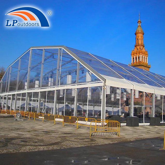 Estrutura de tecido de tenda transparente com cobertura de teto poligonal de 2000 lugares para venda