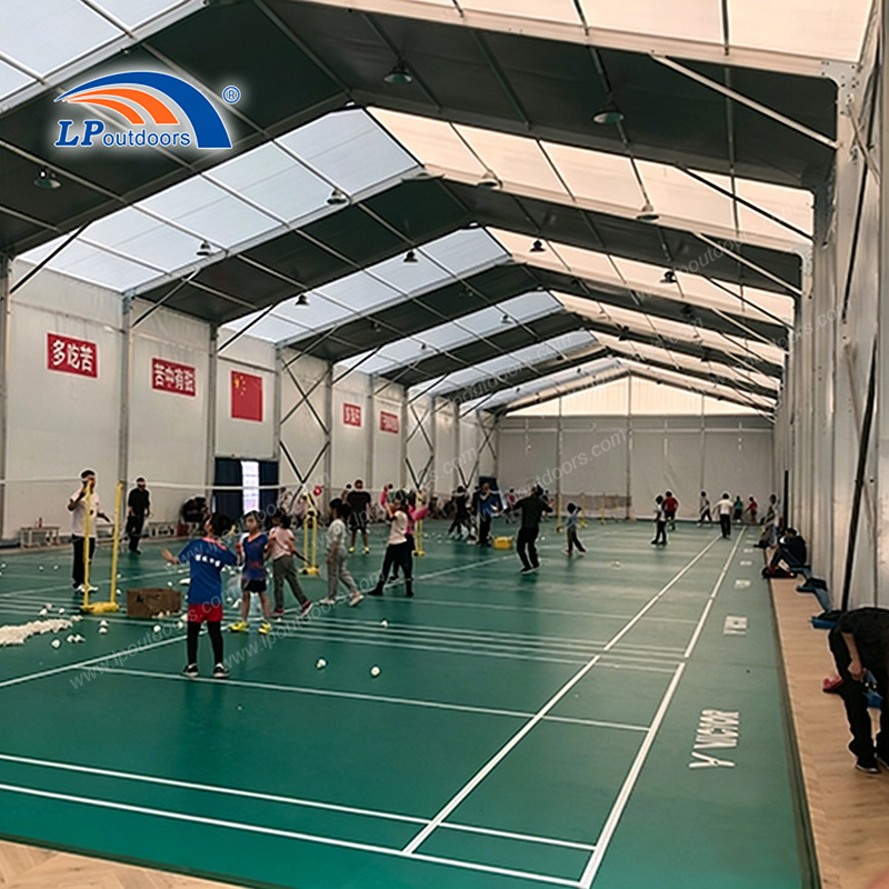 Cobertura de quadra de badminton com estrutura de alumínio e solução para estádio