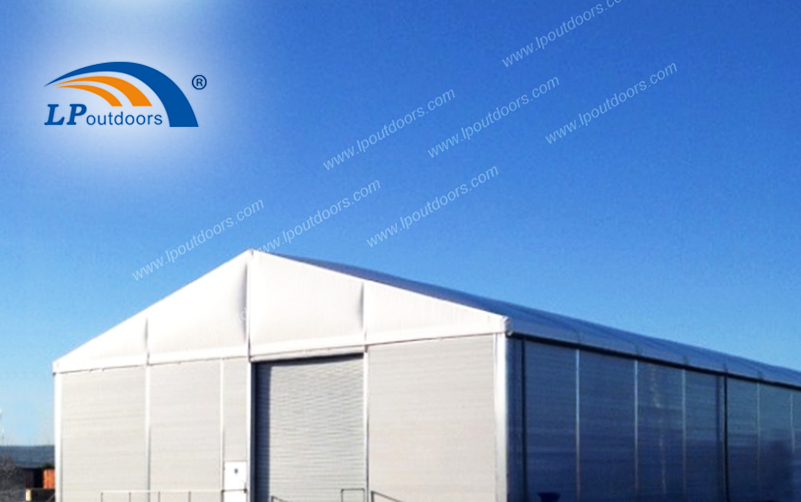 Barraca de armazém de alumínio com teto duplo inflável de isolamento térmico para oficina industrial temporária