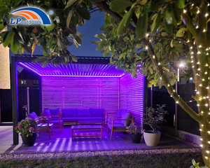 Barra de pérgula motorizada de alumínio ao ar livre com pérgula de luz LED para venda 