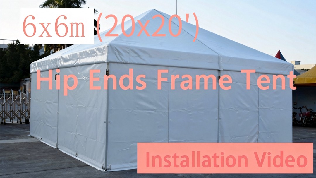 Como instalar uma barraca com estrutura de extremidades de quadril de 6X6m (20x20 pés) | Vídeo de instalação