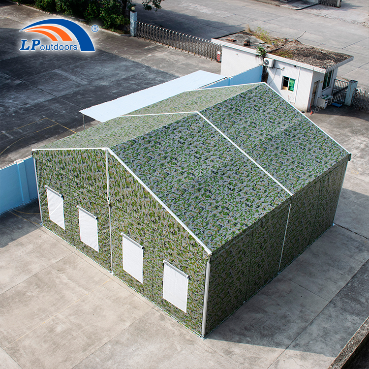 Tenda de armazenamento militar camuflada de 10 m para operação tática