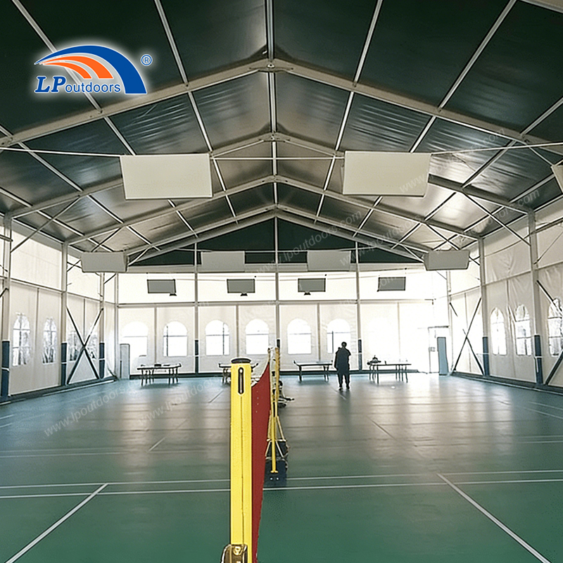 Cobertura de quadra de badminton com estrutura de alumínio e solução para estádio