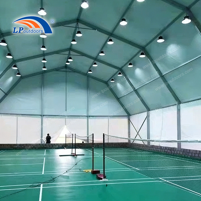 Edifício pré-fabricado de salão de badminton com telhado poligonal | Estrutura do LP
