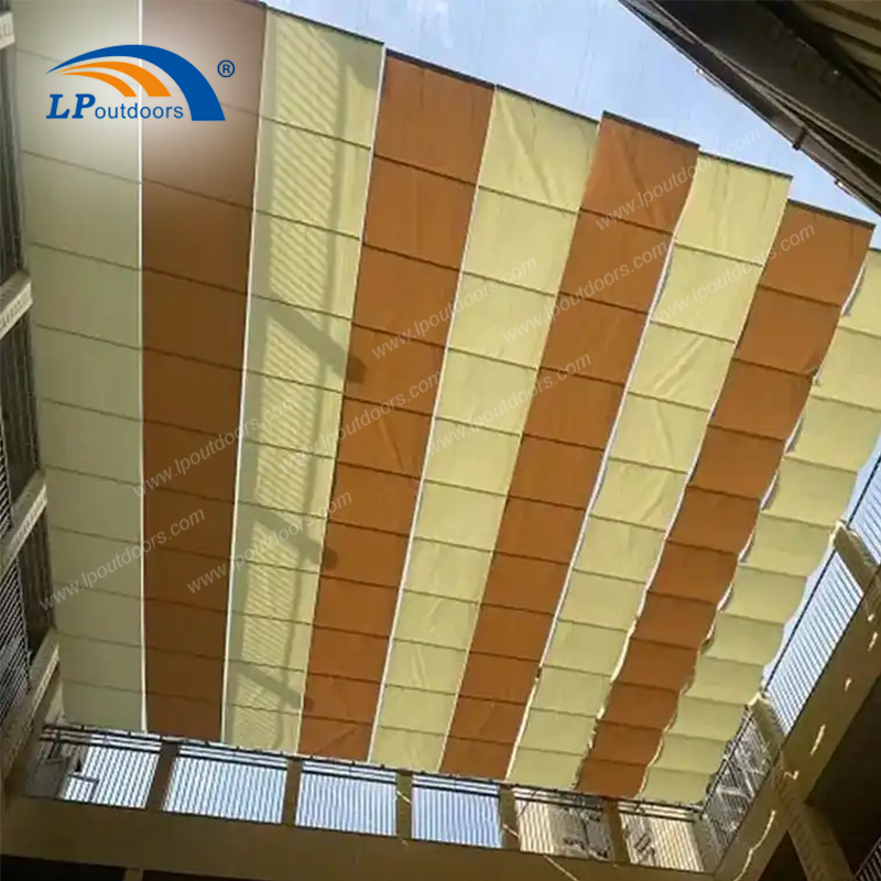 Pérgola de tampa retrátil e segura de HDPE para áreas de recreação infantil