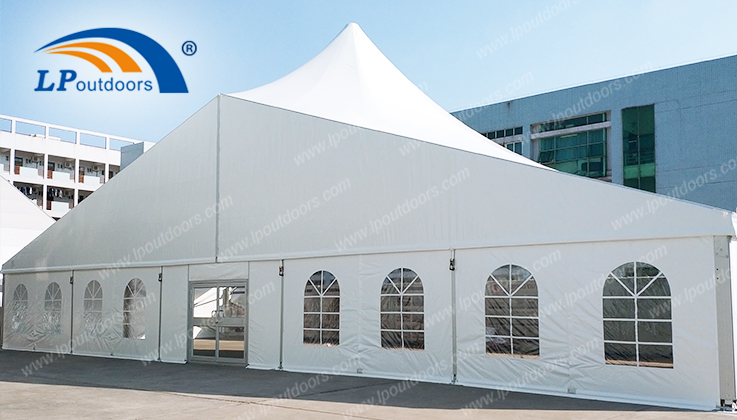 Tenda de marquise de pico de 25m de 25m