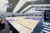 Estrutura pré-fabricada de quadra de basquete interna na cobertura